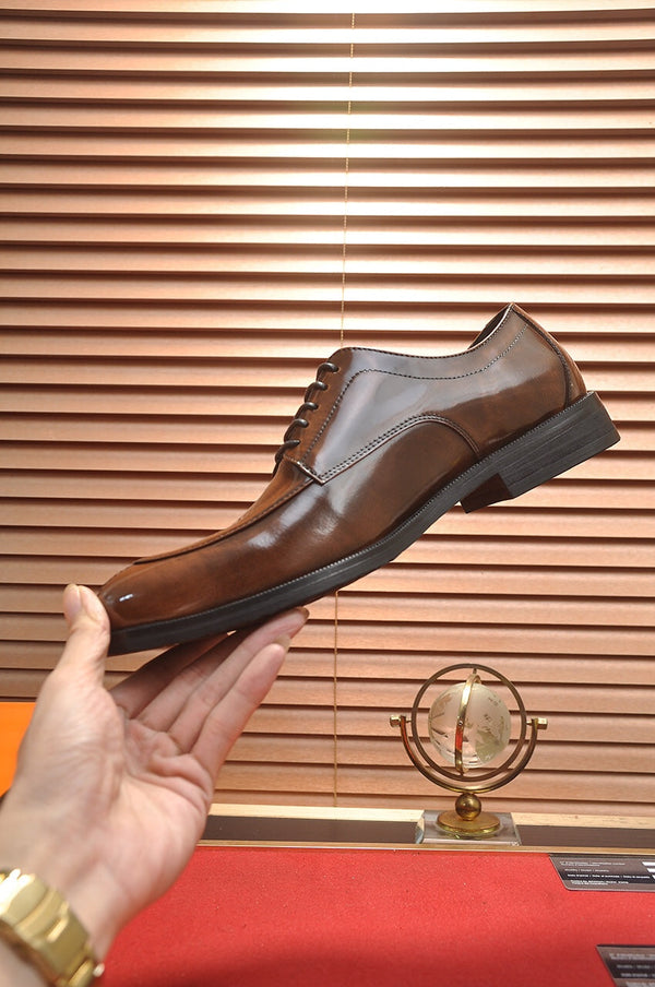 HM BUSINESS LACE UP SHOES CARAMEL CALFSKIN