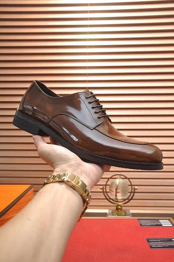 HM BUSINESS LACE UP SHOES CARAMEL CALFSKIN