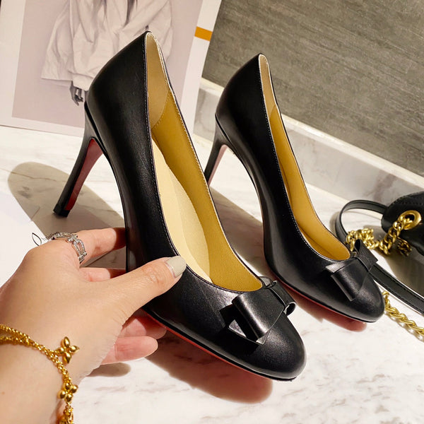 CL Simplenodo Bow Pumps 85mm Nappa Leather Black