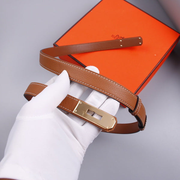 hm kelly belt 18mm gold calfskin pink gold buckle