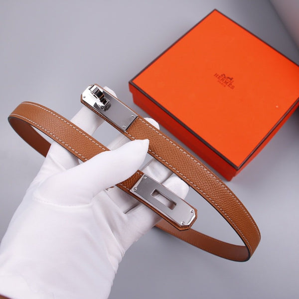 cintura hm kelly 18mm in pelle di vitello dorata con fibbia argentata