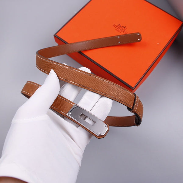 cintura hm kelly 18mm in pelle di vitello dorata con fibbia argentata