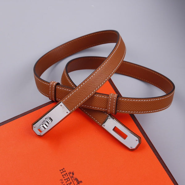 cintura hm kelly 18mm in pelle di vitello dorata con fibbia argentata