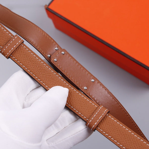 cintura hm kelly 18mm in pelle di vitello dorata con fibbia argentata