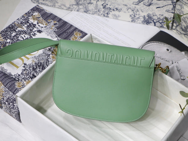 MEDIUM CD BOBBY 22CM BLUE GREEN CALFSKIN GOLD HARDWARE