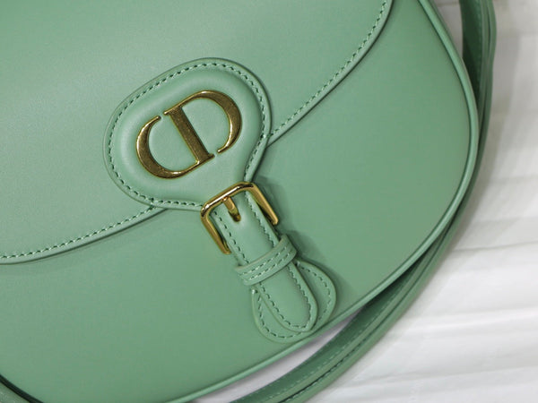 MEDIUM CD BOBBY 22CM BLUE GREEN CALFSKIN GOLD HARDWARE