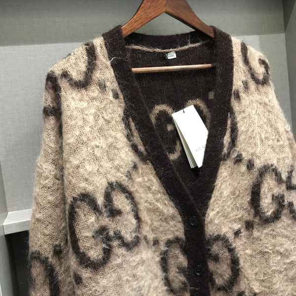 Gucci Cardigan Brown Mohair Wool Blend 306026