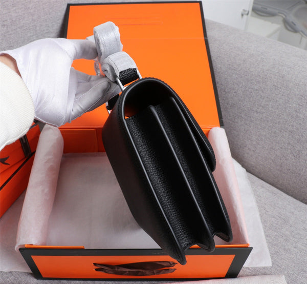 BORSE HM CONSTANCE 22 NERO EPSOM ARGENTO FERRAMENTA