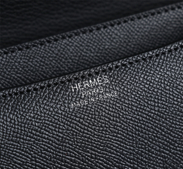 BORSE HM CONSTANCE 22 NERO EPSOM ARGENTO FERRAMENTA