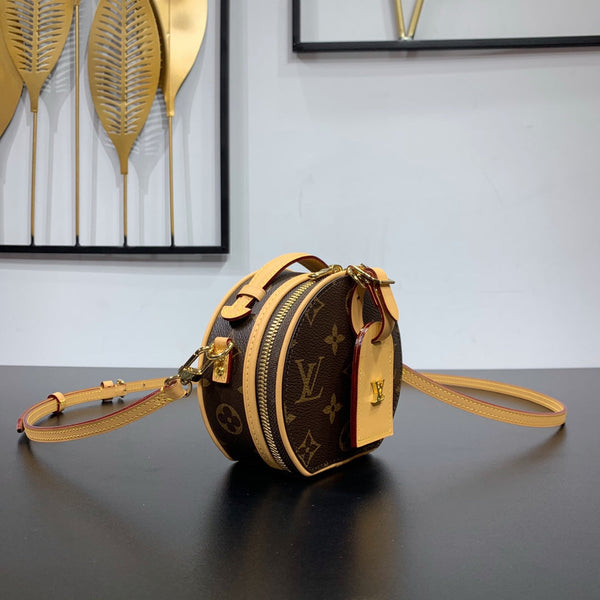 MINI CAPPELLIERA 13 IN TELA MONOGRAMMA MARRONE CON FERRAMENTA ORO