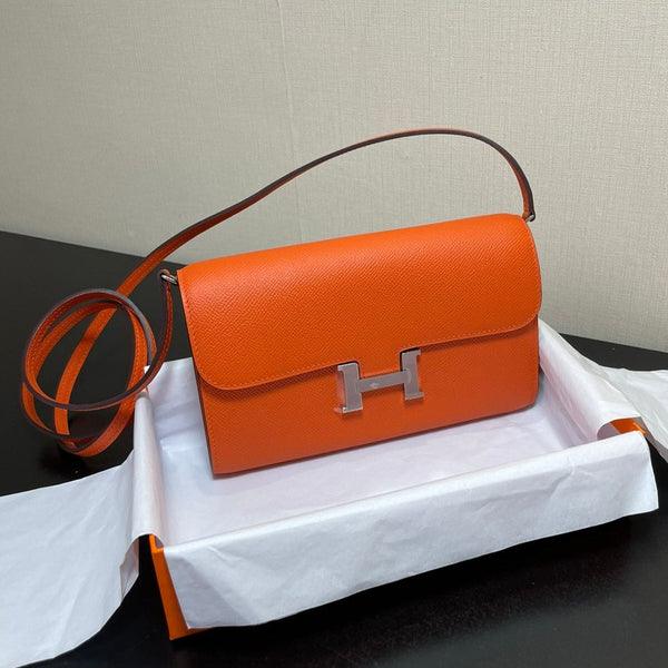 CONSTANCE TO GO 20.5 ARANCIONE EPSOM ARGENTO HARDWARE