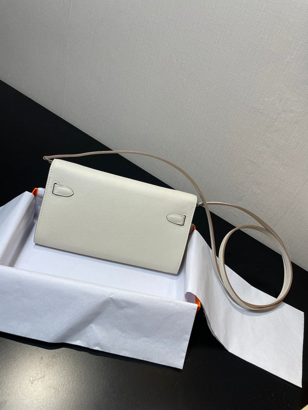 kelly woc 20.5 white epsom silver hardware