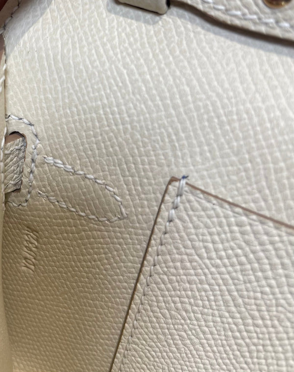 kelly woc 20.5 white epsom silver hardware