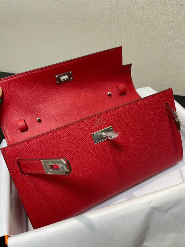 Portafoglio Kelly To Go 20,5 rosso Epsom con hardware argento