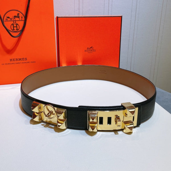 collier de chien belt 45mm black epsom gold buckle