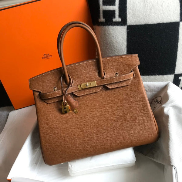 HM BIRKIN 35CM BAG BROWN TOGO GOLD HARDWARE