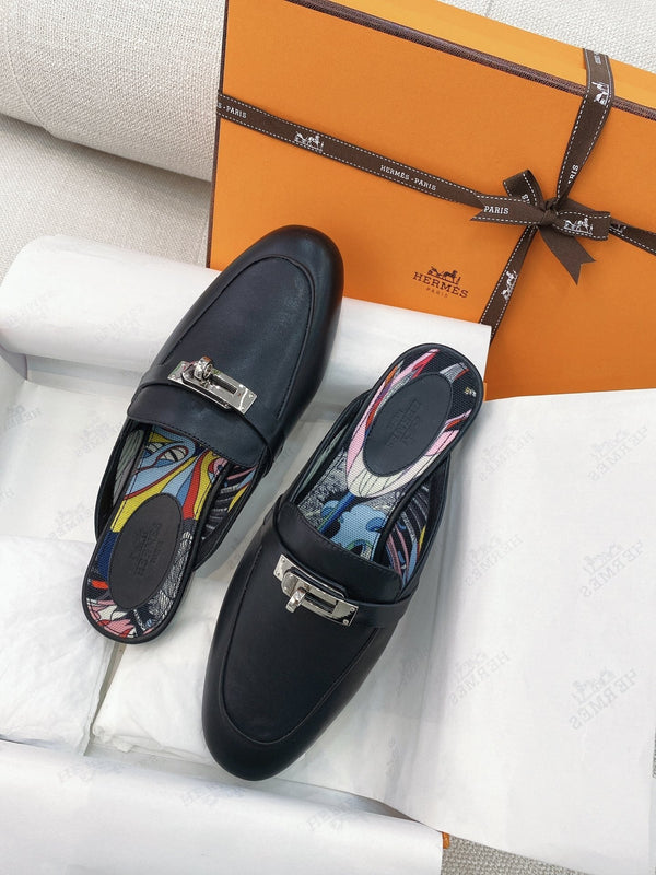 HM Oz Mule Black Cowhide 348088