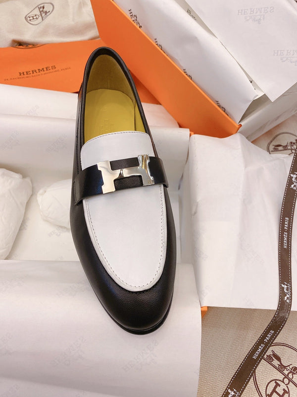 HM Paris Loafer Black White Goat Leather 348034