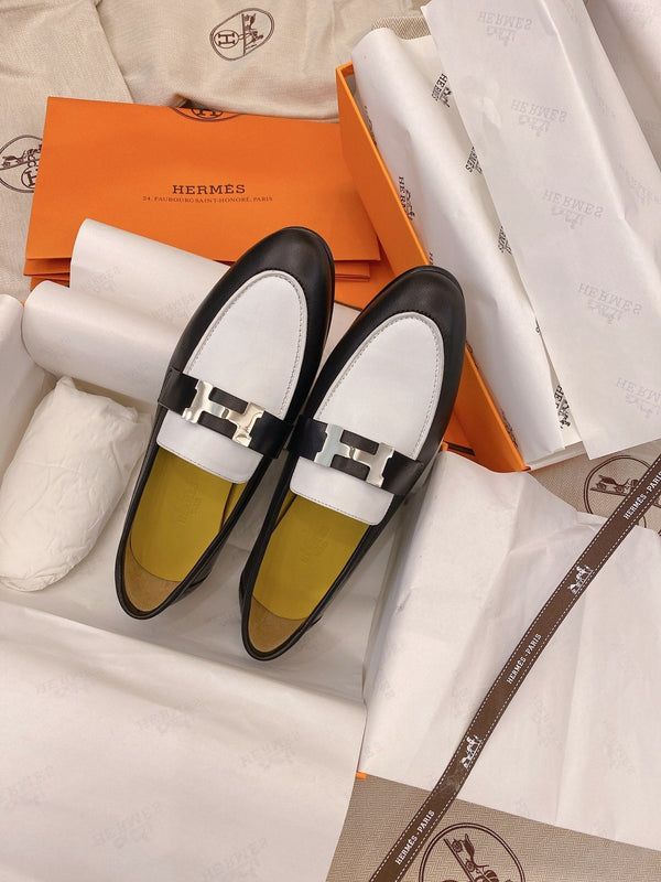 HM Paris Loafer Black White Goat Leather 348034