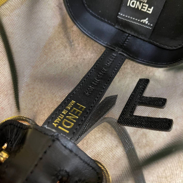 MON TRESOR 18 IN PELLE DI VITELLO NERA E RETE