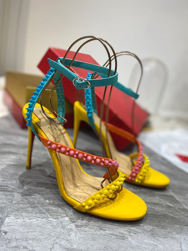 CL Spiked Sandals Multicolor Sheepskin Alloy Steel 346022