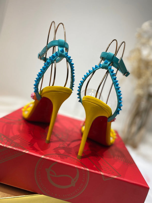 CL Spiked Sandals Multicolor Sheepskin Alloy Steel 346022