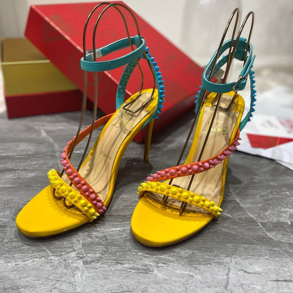 CL Spiked Sandals Multicolor Sheepskin Alloy Steel 346022