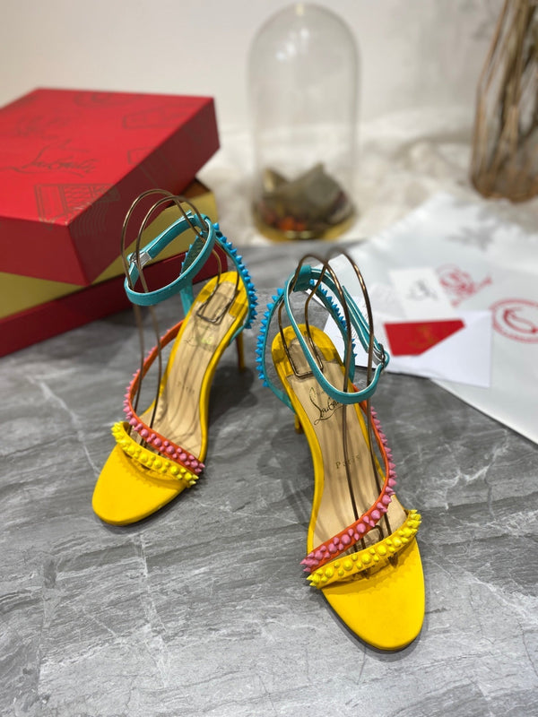 CL Spiked Sandals Multicolor Sheepskin Alloy Steel 346022