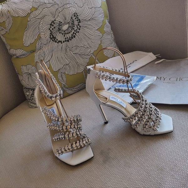 Jimmy 25 Josefine 100mm Sandals White Calfskin 240071