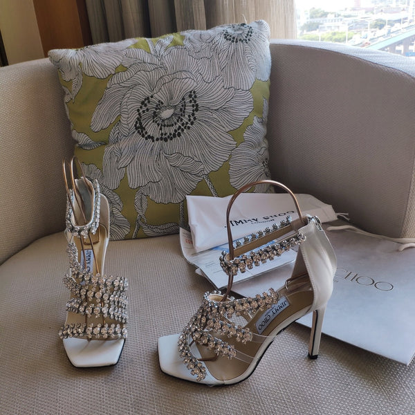 Jimmy 25 Josefine 100mm Sandals White Calfskin 240071