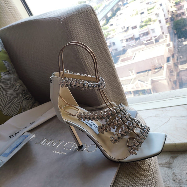 Jimmy 25 Josefine 100mm Sandals White Calfskin 240071