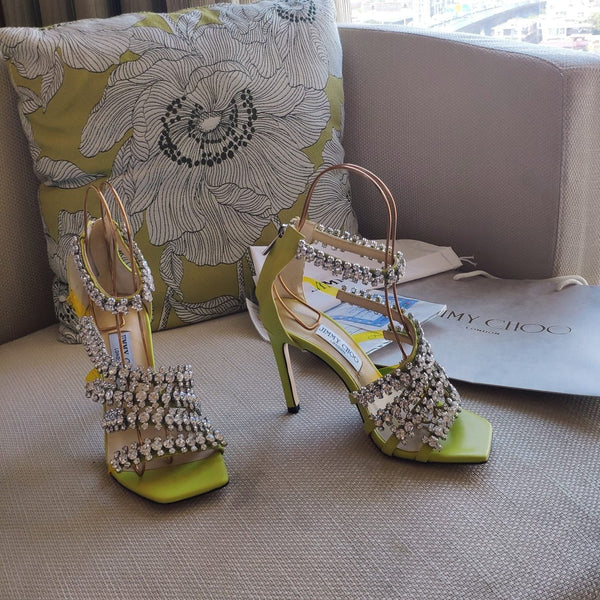 Jimmy 25 Josefine 100mm Sandals Lime Green Calfskin 240070