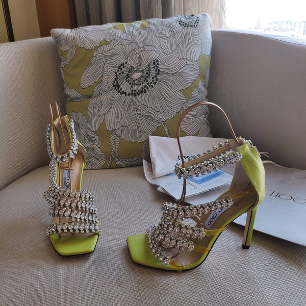 Jimmy 25 Josefine 100mm Sandals Lime Green Calfskin 240070