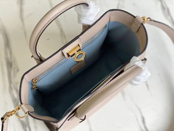 on my size pm 25cm greige calfskin brown monogram canvas