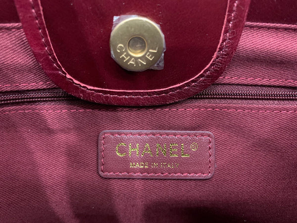 borsa shopping cc 40cm pelle di vitello bordeaux hardware dorato