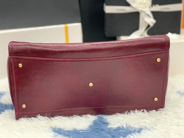 borsa shopping cc 40cm pelle di vitello bordeaux hardware dorato