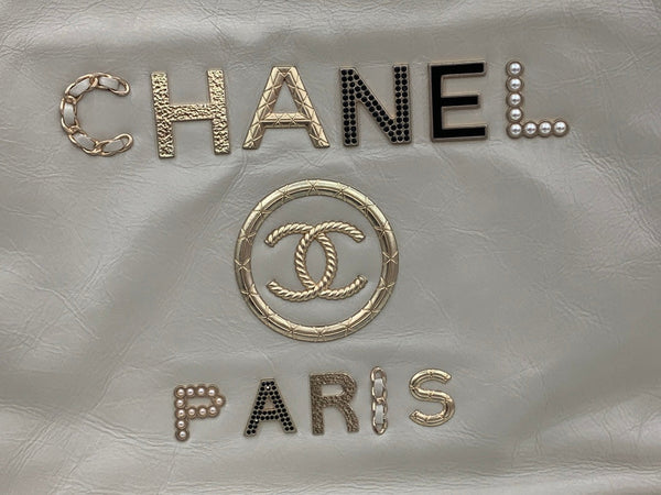 cc shopping bag 40cm cream calfskin gold hardware