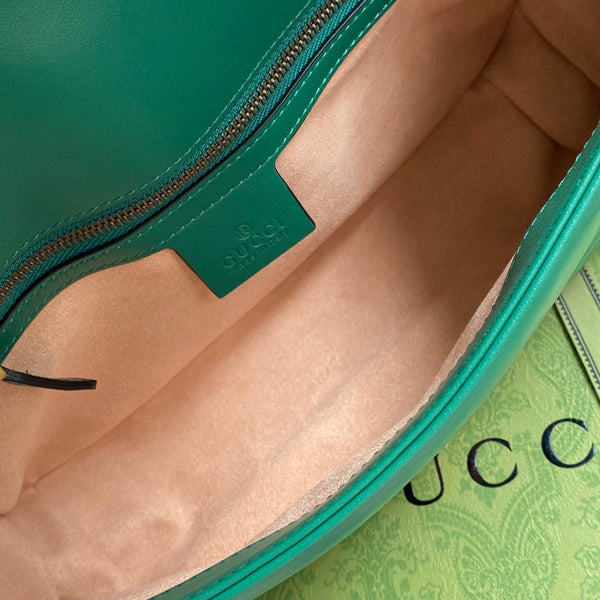 gg marmont 26cm green calfskin gold hardware