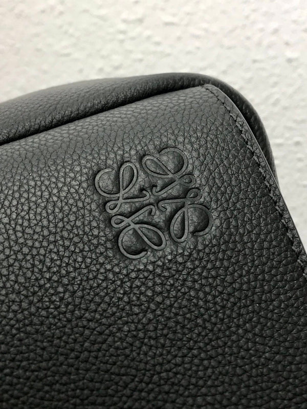 LOE 39 MILITARY BACKPACK IN BLACK SOFT GRAINED CALFSKIN