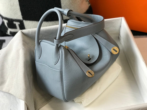 HM LINDY 26 BAG TEMPERED GRAY TAURILLON CLEMENCE LEATHER