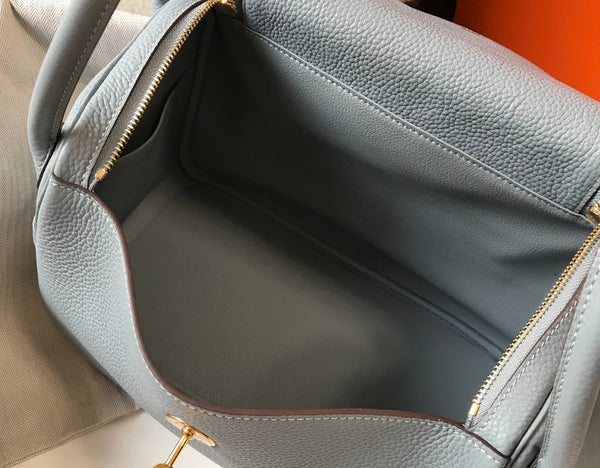 HM LINDY 30 BAG TEMPERED GRAY TAURILLON CLEMENCE LEATHER