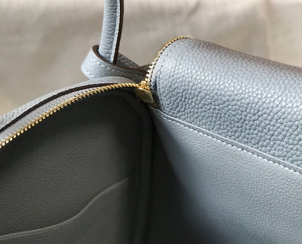 HM LINDY 30 BAG TEMPERED GRAY TAURILLON CLEMENCE LEATHER