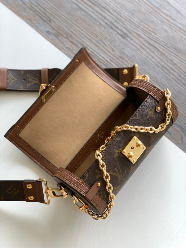 LV Papillon Trunk 19cm Brown Monogram Canvas & Cowhide GHW