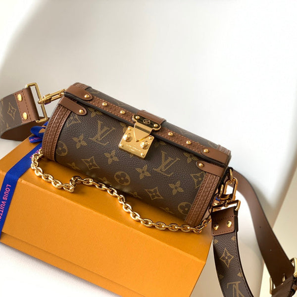 LV Papillon Trunk 19cm Brown Monogram Canvas & Cowhide GHW