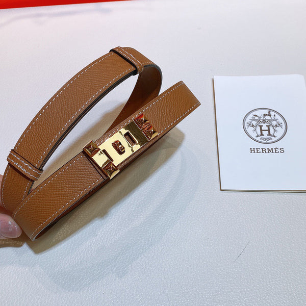 collier de chien belt 24mm brown epsom gold buckle