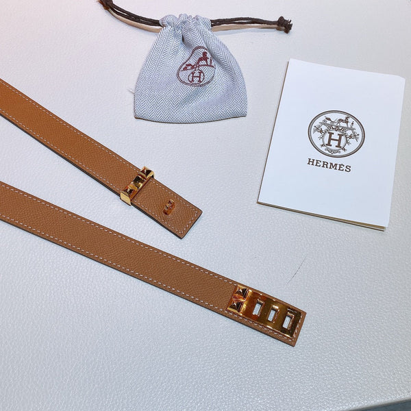 collier de chien belt 24mm brown epsom gold buckle