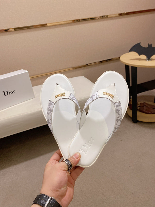 CD ALIAS THONG SANDAL WHITE CALFSKIN