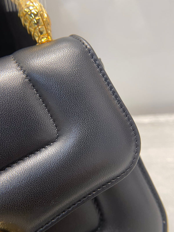 BVL Serpenti Mary Katrantzou Top Handle 19cm Black Lambskin GHW 188705