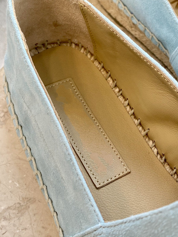 espadrillas in pelle di agnello nera scamosciata blu nuvola