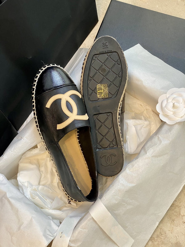 espadrillas in pelle di agnello nera